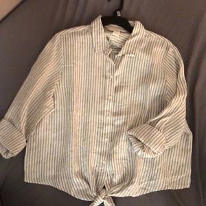 H&M stripped button up blouse
